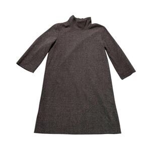 Zara Sweater Dress - Gray 3/4 Sleeves Midi - Sz Small Classic Casual